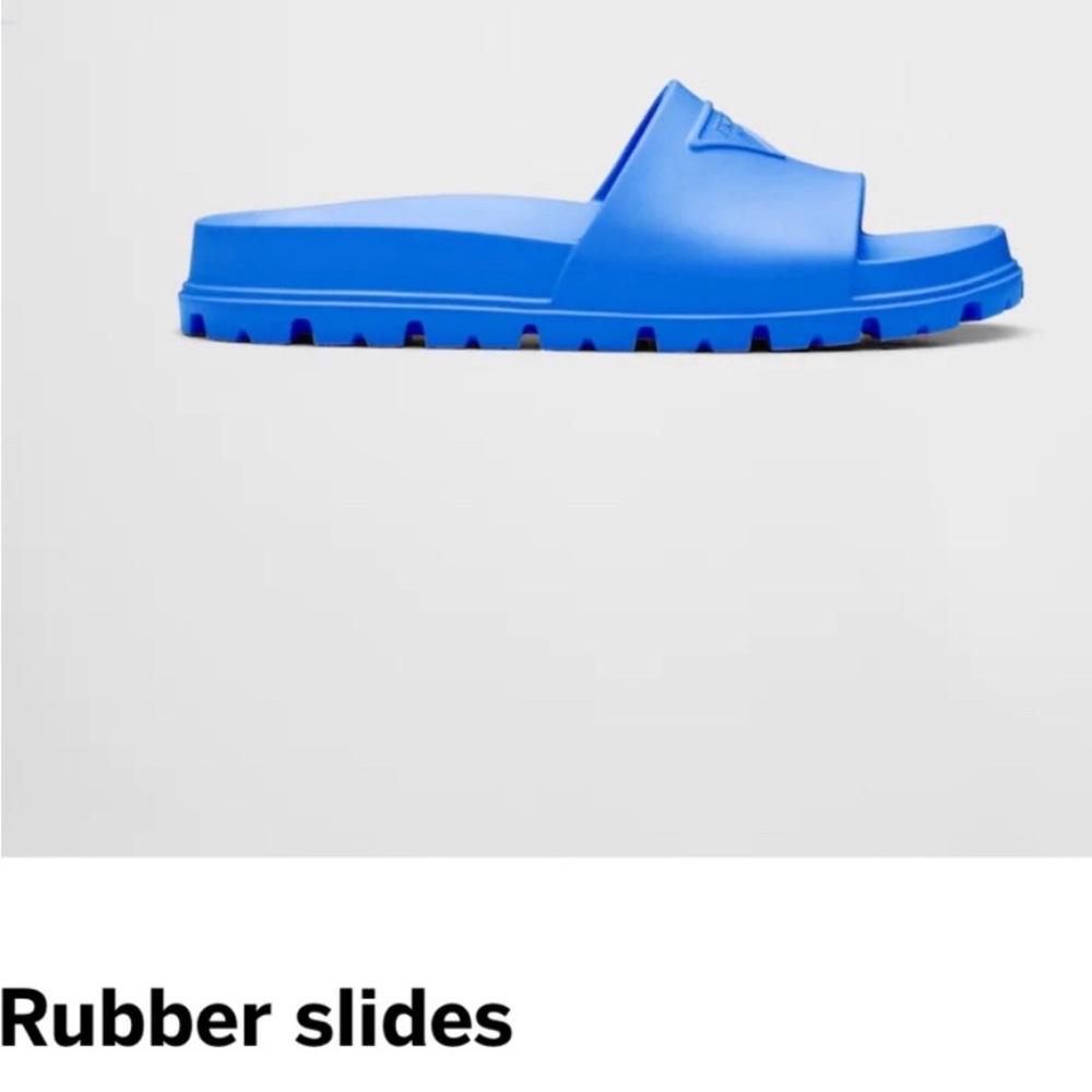 Prada Vibrant Blue Slide Sandals - Picture 3 of 4